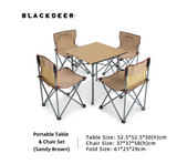 Portable Table and Chair Set Sandy Brown