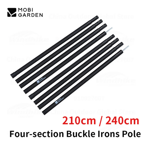 four section buckle iron pole