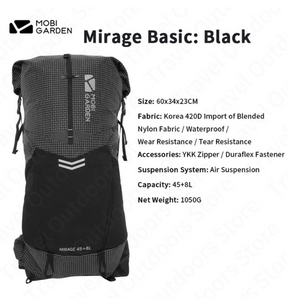Mirage 45+8L Ultralight Backpack ((Black-لون اسود)