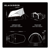 Blackdeer - Tent With Awning Waterproof Camping