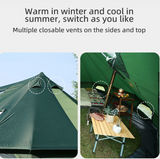 Blackdeer - 5-8 Person Camping Tent Cotton Pyramid Army Large **حجم كبير - لون اخضر**