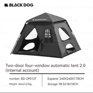 BLACKDOGTwo doors and four windows tent 2.0