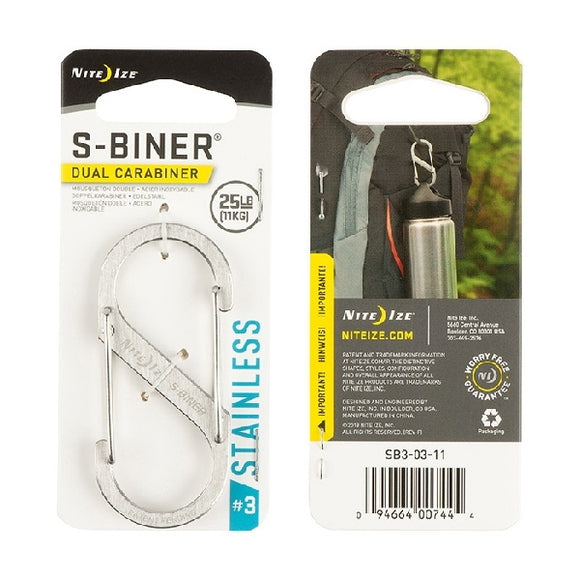 Nite-Ize - S-BINER® STAINLESS STEEL DUAL CARABINER #3 - sb3-03-11