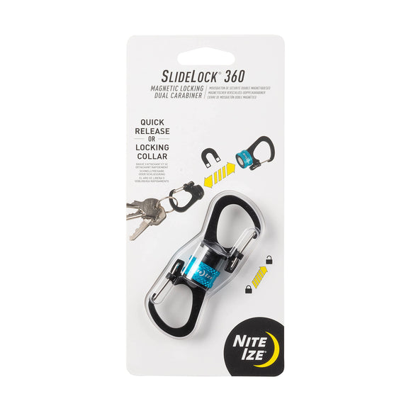 Nite-Ize - SlideLock® 360° Magnetic Locking Dual Carabiner - Blue