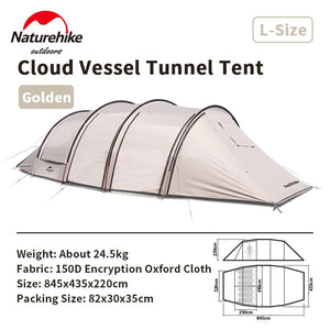 Cloud vessel tunnel tent