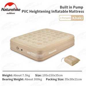 pvc heightened air mattress with air pump
