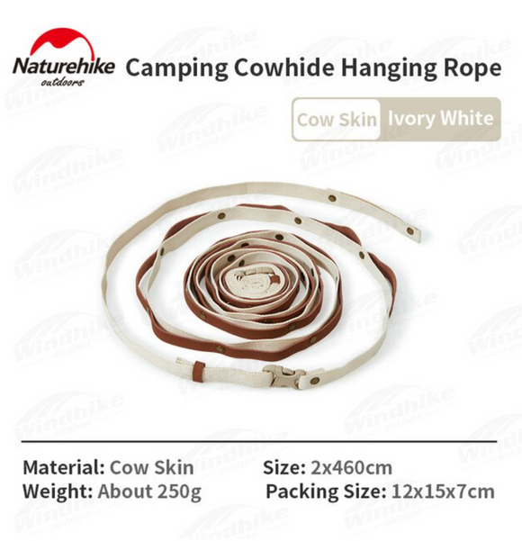 Camping leather hanging rope