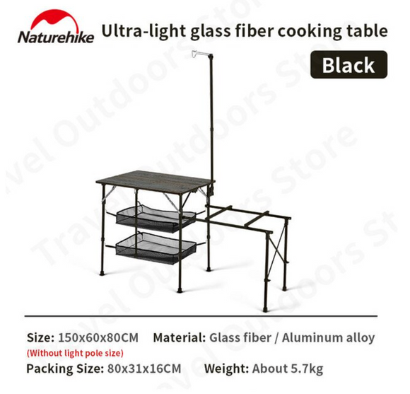 Ultra-light fiberglass cooking table (FG01)