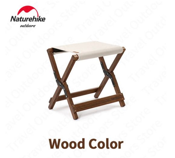 Outdoor folding wood stool