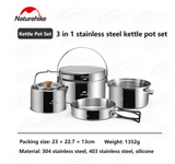 3 in 1 stainless steel pot set