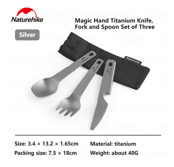 Titanium knife , Fork and spoon set