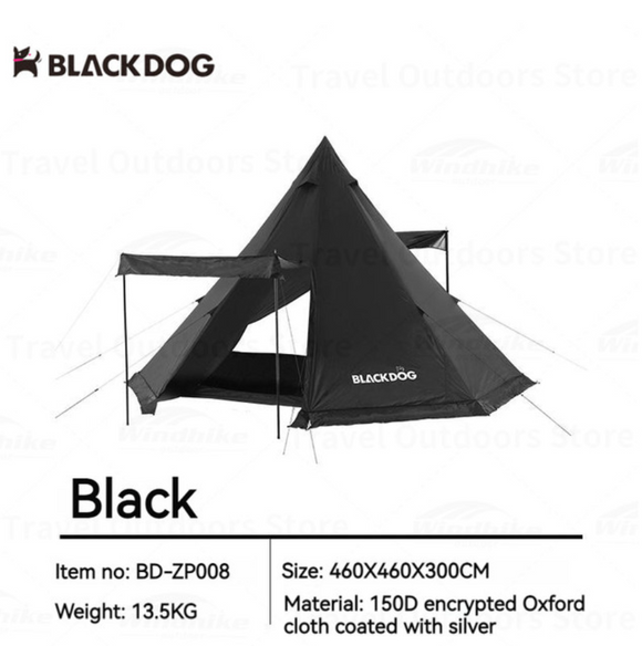 BLACKDOG large pyramid tent L **black-اسود**
